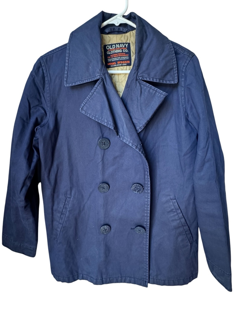 Vintage Women’s S Old Navy Navy Blue Double-Breasted Cotton Peacoat Jacket
